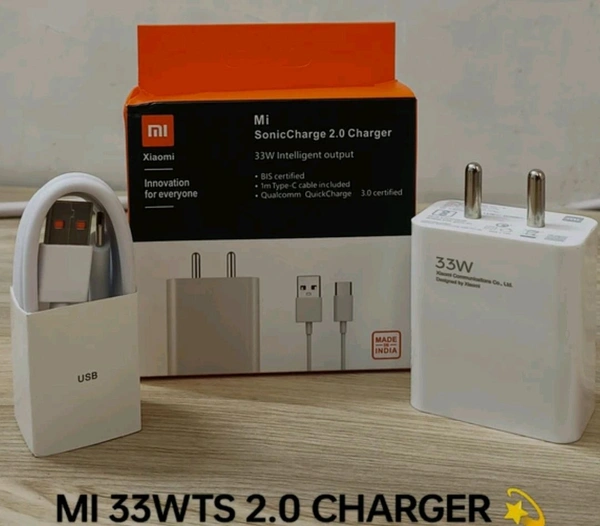 MI (XIAOMI) Mi Xiomi 33w Intelligent Output Charger ( Type-c Cable 3A  - White