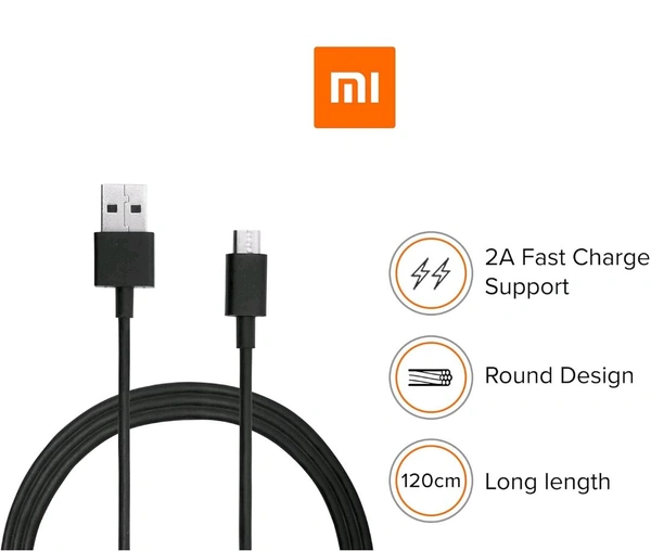 MI (XIAOMI) MI Type B/Micro USB 120cm fast Charging Cable  - Black