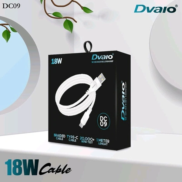 Dvaio DC-09 18W TYPE-C CABLE (FULL COPPER WIRE) - White