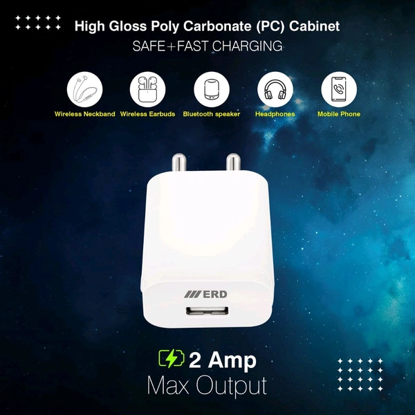 ERD TC-202 CHARGER MICRO USB WHITE 10W - White