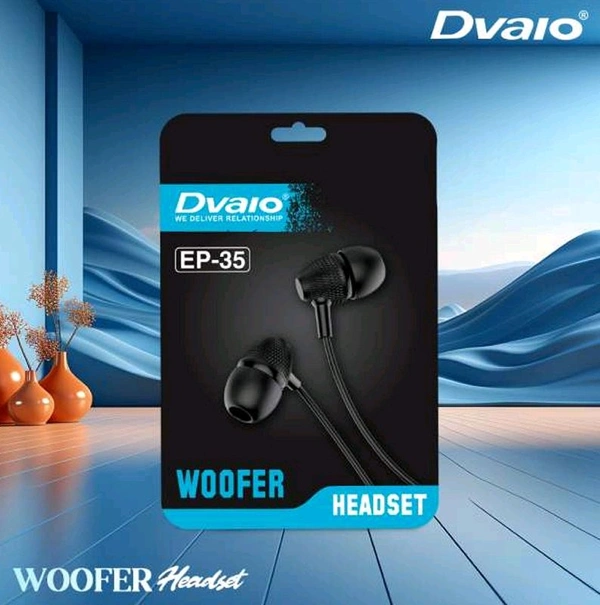 Dvaio EP-35 Pouch Earphone (With Mic) Set Of 20 Units  - Black