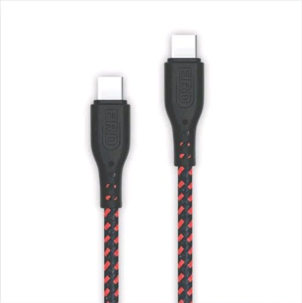 ERD UC - 217 USB C TO C BRAIDED CABLE 65W - Black