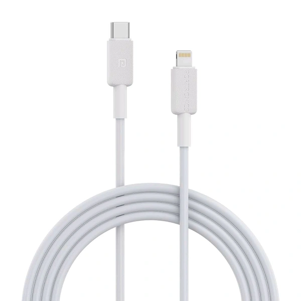 PORTRONICS Konnect Link CL 27 W Type C to 8PIN Cable, 480Mbps Data Sync, Compatible with All Lightning Devices 1M Length(White)