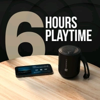 PORTRONICS Soundpot 20W Wireless Bluetooth Portable Speaker with 360° immersive Sound, Upto 6 Hours Playtime, in Built Mic, TWS Mode, Easy Control, Strong Lanyard, Type C Fast Charging(Black) - Black