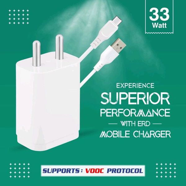 ERD TC-223 CHARGER USB-C VOOC WHT 33W - White
