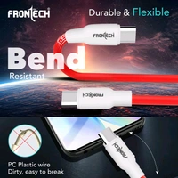 FRONTECH C TO C 65W BRAIDED CABLE  - Black