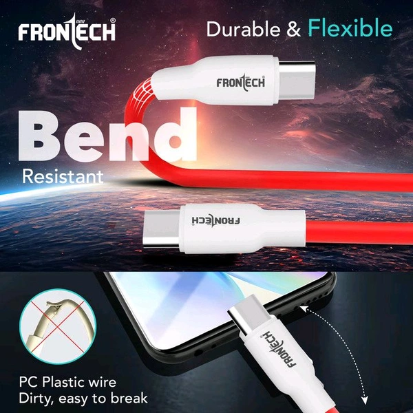 FRONTECH C TO C 65W BRAIDED CABLE  - Black