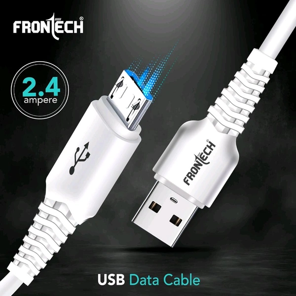 FRONTECH 12W / 2.4A Fast Charging USB to V8 Data - White