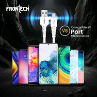 FRONTECH 12W / 2.4A Fast Charging USB to V8 Data - White