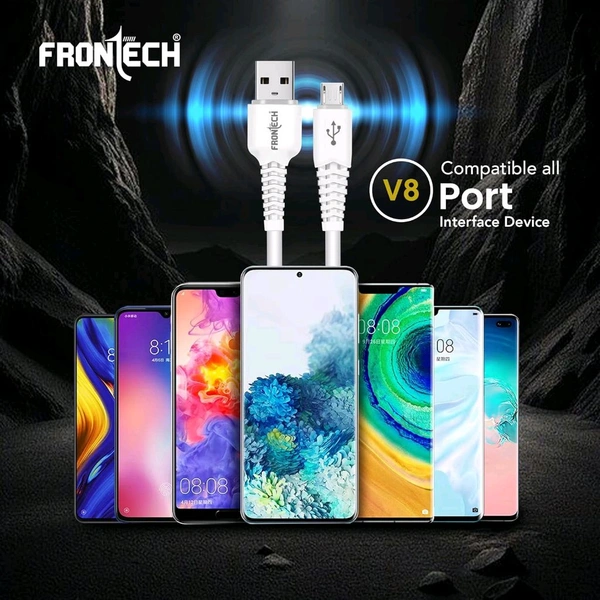 FRONTECH 12W / 2.4A Fast Charging USB to V8 Data - White