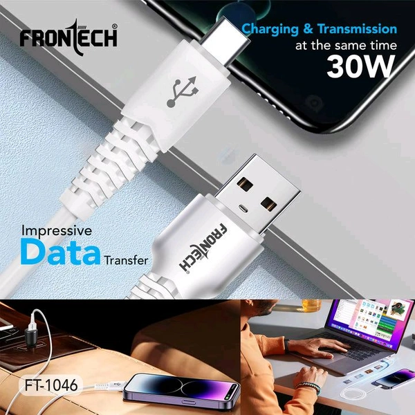 FRONTECH Super Fast 30W USB to Type-C Charging & Data Cable | 1.0 Meter |