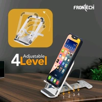FRONTECH Frontech Mobile Phone Stand Holder, 4-Level Adjustable, Durable ABS Design with Rubber Pads