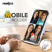 FRONTECH Frontech Mobile Phone Stand Holder, 4-Level Adjustable, Durable ABS Design with Rubber Pads