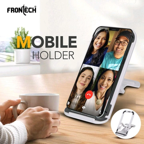 FRONTECH Frontech Mobile Phone Stand Holder, 4-Level Adjustable, Durable ABS Design with Rubber Pads