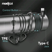 FRONTECH Wired in Ear, Earphones with Mic, Type-C Jack Connectivity, 10 mm Drivers and HD Audio Quality - Black