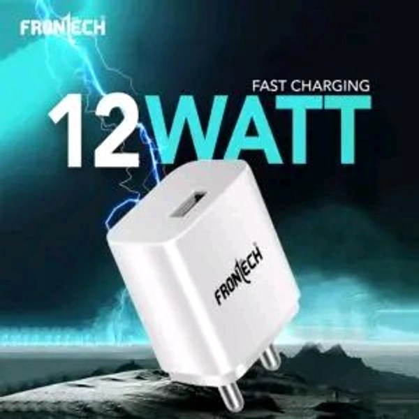 FRONTECH MOBILE CHARGER 2.4 AMP SINGLE WITH WHITE TYPE C CABLE  - White