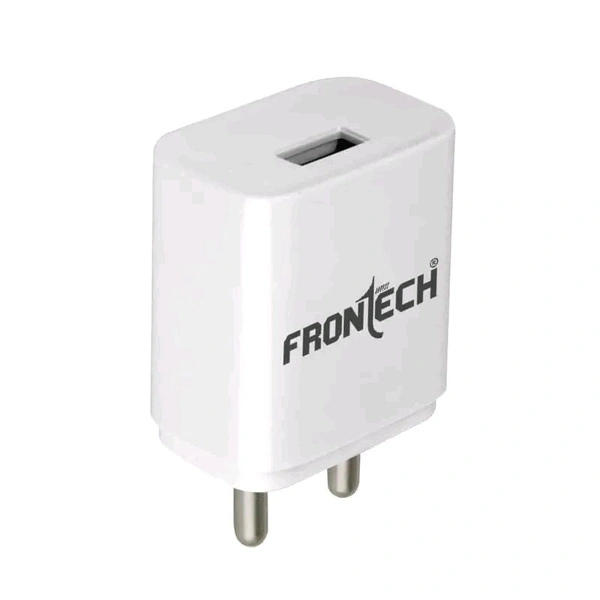 FRONTECH MOBILE CHARGER 2.4 AMP SINGLE WITH WHITE TYPE C CABLE  - White
