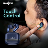 FRONTECH NEOBUD True Wireless Earbuds | Bluetooth 5.3 | 35H Playback | Type-C Fast Charging | Touch Control | Sweat-Proof Design (EF-0075BLU)