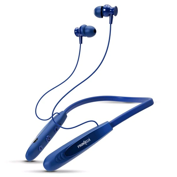 FRONTECH Onyx Wireless Neckband Bluetooth 5.0 Earphones | 36H Playtime| 200mAh Battery| Type-C Fast Charging| Magnetic Earbuds| Premium Sound Quality