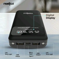 FRONTECH 20000 mAh Li-Polymer Power Bank with LED Indicator, Dual USB (PB-0008)