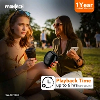 FRONTECH Portable Multimedia Speaker with Bluetooth 5.3, FM, USB, TF Card Support, 15W Output, and 6 Hours Playback (SW-0272BLK)