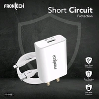 FRONTECH 44W/8.8A Flash Charger, Comes with Flash Charge Data Cable | Ultra Fast Charging | USB A Output | Smart Chip Protection (0987, White) - White