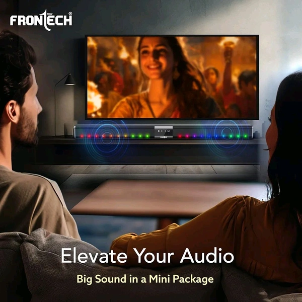 FRONTECH ECHOBAR-192 Soundbar | 40W Dynamic Sound Output | Bluetooth 5.3 for Wireless Connectivity | Multiple Audio Input Options | Compact Design (SW-0192, Black) - Black