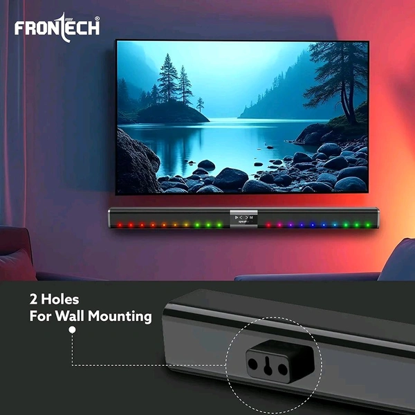 FRONTECH ECHOBAR-192 Soundbar | 40W Dynamic Sound Output | Bluetooth 5.3 for Wireless Connectivity | Multiple Audio Input Options | Compact Design (SW-0192, Black) - Black