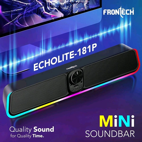 FRONTECH ECHOLITE-181P: Powerhouse 30W Mini Soundbar with RGB & Bluetooth 5.0 – Your All-in-One Audio Solution. (SW- 0181P)
