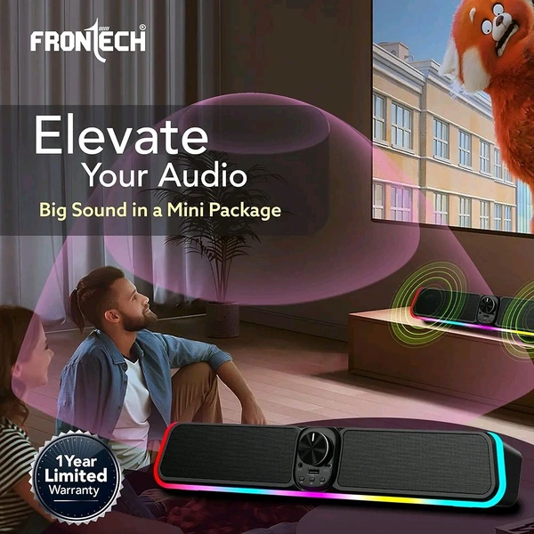 FRONTECH ECHOLITE-181P: Powerhouse 30W Mini Soundbar with RGB & Bluetooth 5.0 – Your All-in-One Audio Solution. (SW- 0181P)