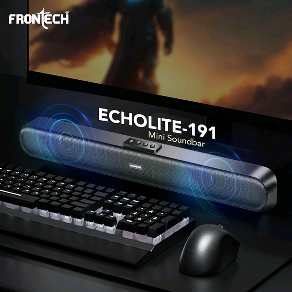 FRONTECH ECHOLITE-191 Mini Soundbar Speaker with Bluetooth 5.0 | 1200mAh Long Battery Life | 30W Sound | TF Card Support | Immersive Sound (Black, SW-0191) - Black
