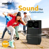 FRONTECH CRUX 1.0 Tower Speaker System - 80W, Bluetooth 5.0, USB|FM, LED Display, 1 Year Warranty, (Black, SW-0161) - Black