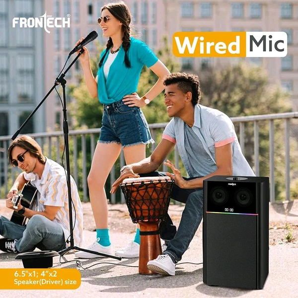 FRONTECH CRUX 1.0 Tower Speaker System - 80W, Bluetooth 5.0, USB|FM, LED Display, 1 Year Warranty, (Black, SW-0161) - Black