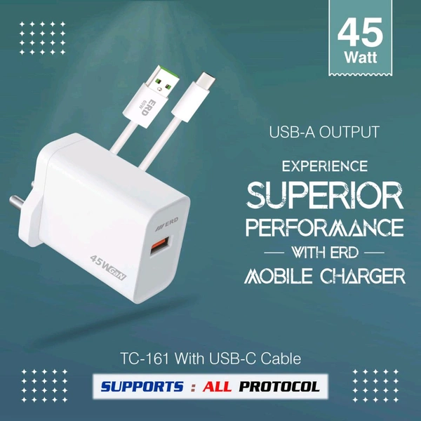 ERD TC-161 CHARGER USB-C WHITE 45W GAN - White
