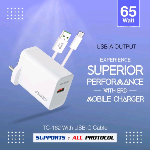 ERD TC-162 CHARGER USB-C WHITE 65W - White