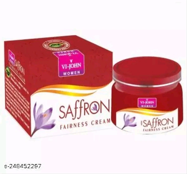 VI-JOHN WOMEN SAFFRON CREAM ADVANCE 50GMName: VI-JOHN WOMEN SAFFRON CREAM ADVANCE 50GMProduct Name: VI-JOHN WOMEN SAFFRON CREAM ADVANCE 50GMSkin Tone: Fair/LightShade: TransparentType: CreamNet Quantity (N): 1Concern: WhiteningVI-JOHN Women Saffron Fairness Cream - Classic For Remove Dark Spots, Skin Whitening | With Blend Of Cellule Blanc, Saffron, Vitamin E & Mulberry Extract (Al
