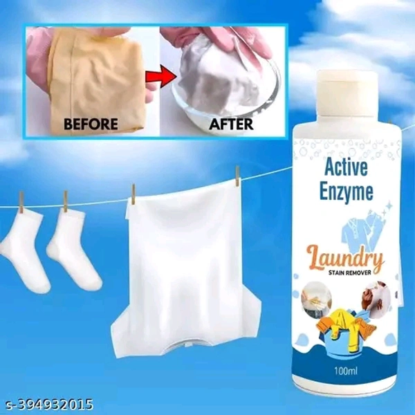 Stain Remover for Clothes, Sofas & Cars, Removes Tough Stains, Active Enzyme Spot Cleaner Laundry Stain RemoverName: Stain Remover for Clothes, Sofas & Cars, Removes Tough Stains, Active Enzyme Spot Cleaner Laundry Stain RemoverType: Stain RemoversContainer Type: BottleProduct Breadth: 0.5 CmProduct Height: 0.5 CmProduct Length: 0.5 CmNet Quantity (N): Pack Of 1