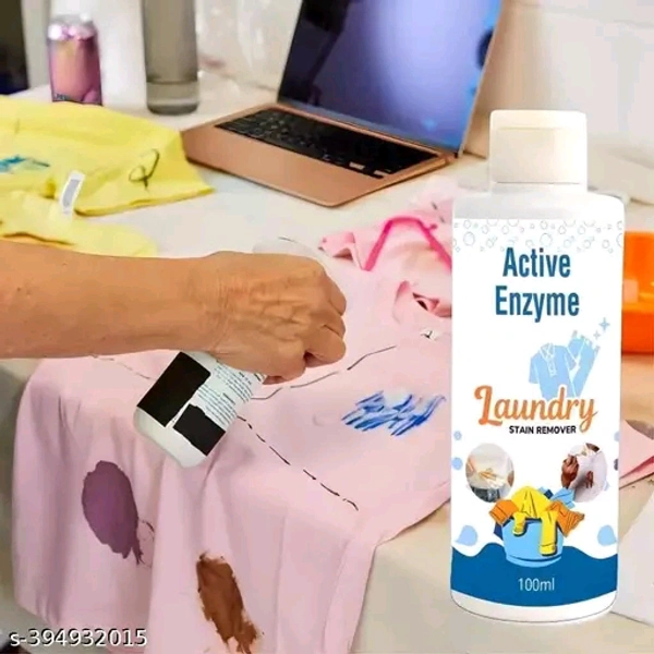 Stain Remover for Clothes, Sofas & Cars, Removes Tough Stains, Active Enzyme Spot Cleaner Laundry Stain RemoverName: Stain Remover for Clothes, Sofas & Cars, Removes Tough Stains, Active Enzyme Spot Cleaner Laundry Stain RemoverType: Stain RemoversContainer Type: BottleProduct Breadth: 0.5 CmProduct Height: 0.5 CmProduct Length: 0.5 CmNet Quantity (N): Pack Of 1
