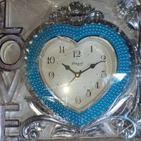 Clock Heart Shape - blue