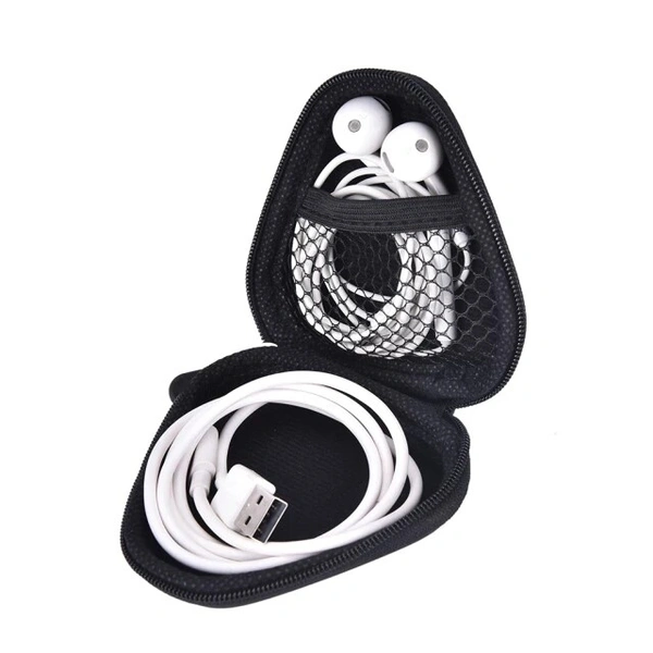 Earphone Box Triangular - black, universal