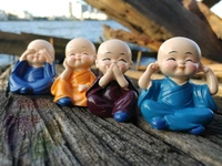 Small Baby Monk Buddha Showpiece Polyresin Car Dash, Living Room, Office Decoration Status (Multicolour) Any 1 Piece  - Any One
