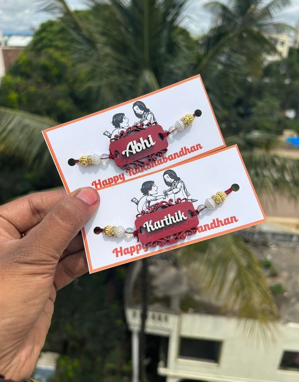 Rakhi (Wooden Printed Name) - Free Size