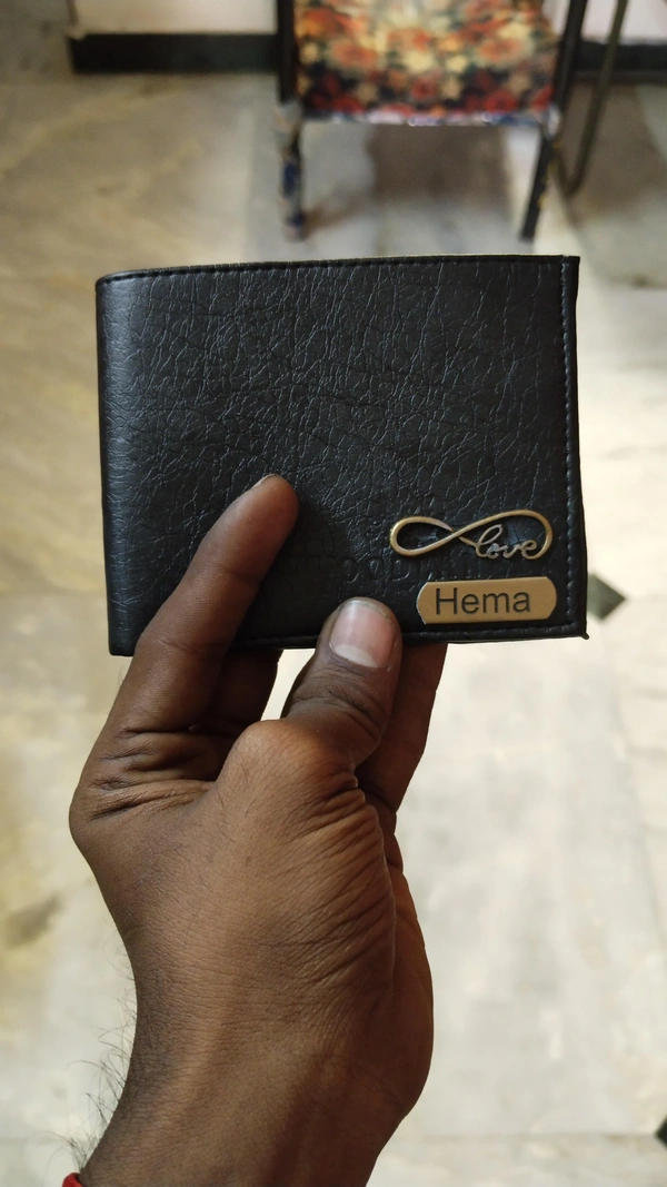 Customised Mens Wallet Available  - Black