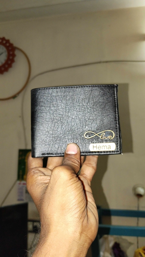 Customised Mens Wallet Available  - Black