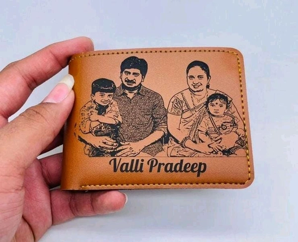 Mens Walllet Engraving - 1, Brown
