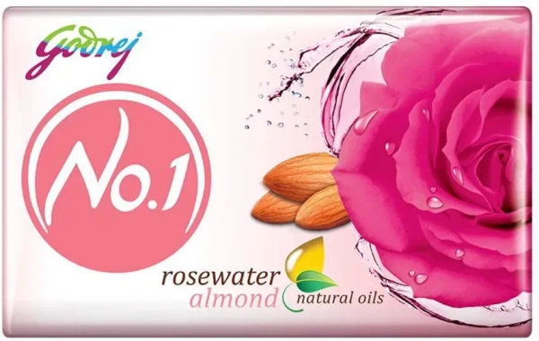 Godrej No.1 Rose Water Almond Soap, 252g