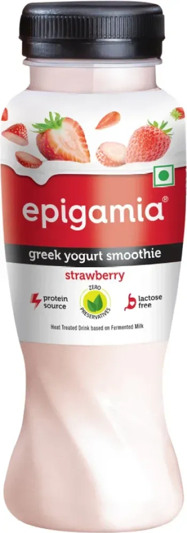 Epigamia Smoothie Zero Added Sugar Strawberry, 200ml