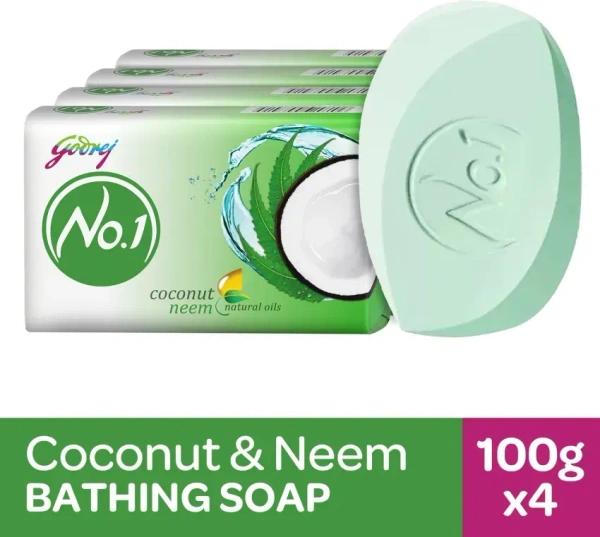 Godrej No.1 Soap Coconut Neem Soap, 400g