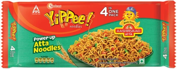 Sunfeast YiPPee! Power Up Atta Noodles Instant Noodles Vegetarian, 420g