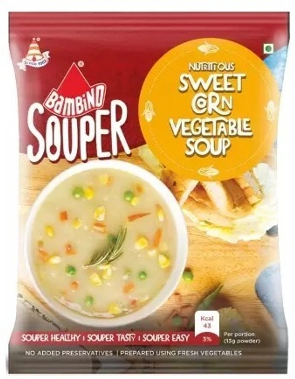 Bambino Sweet Corn Vegetable Soup Powder Packet, 45g